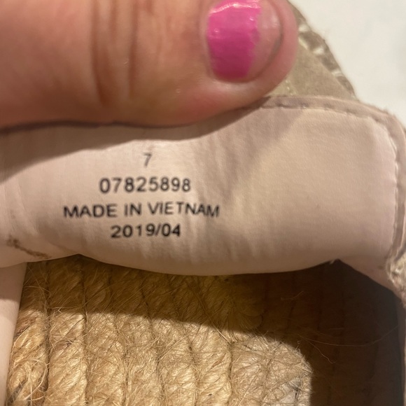 Hand Made Slip on Tan & Cream Mule Espadrille Loafers Size 7 Like New! - Picture 7 of 9